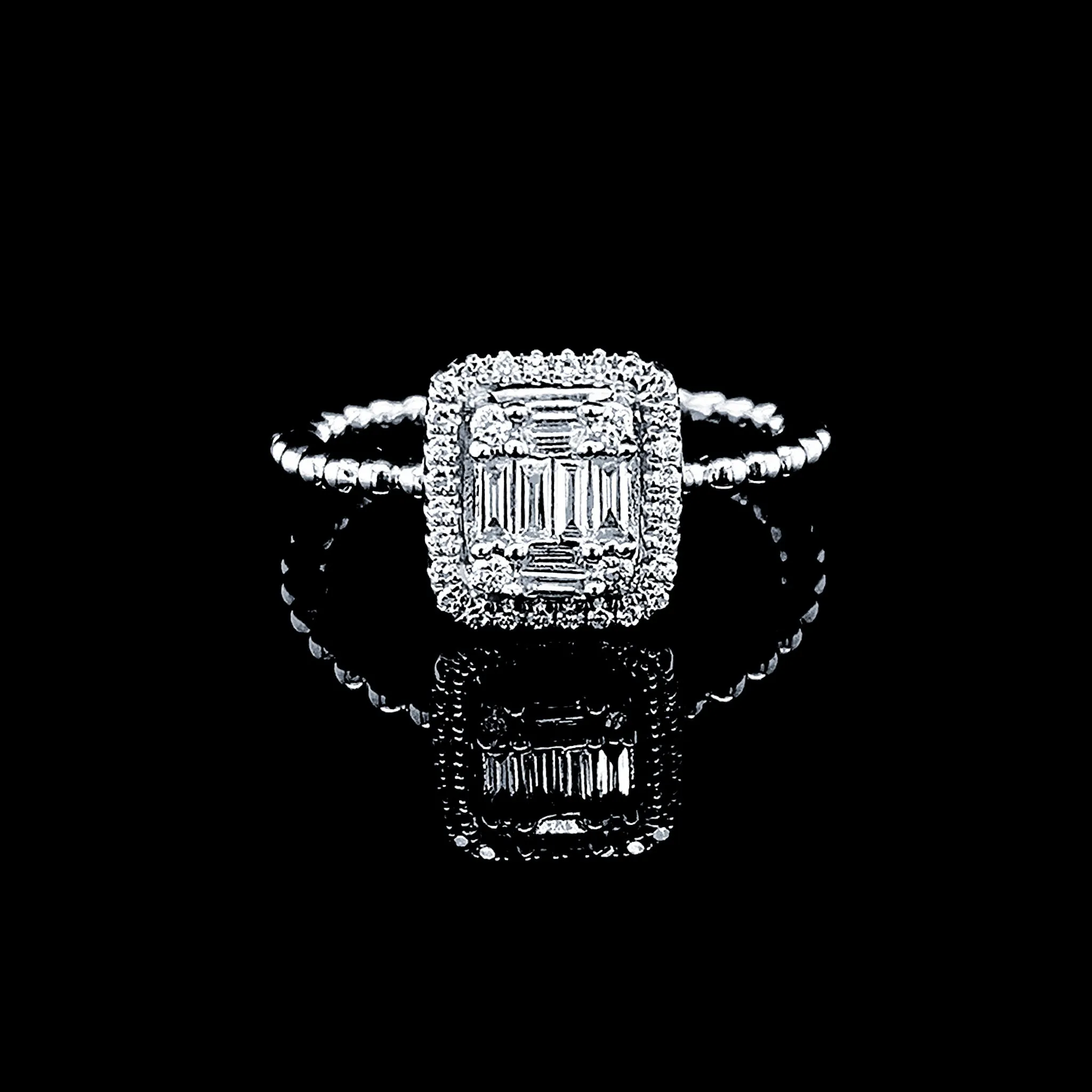 PREORDER | Classic Emerald Paved Diamond Ring 14kt