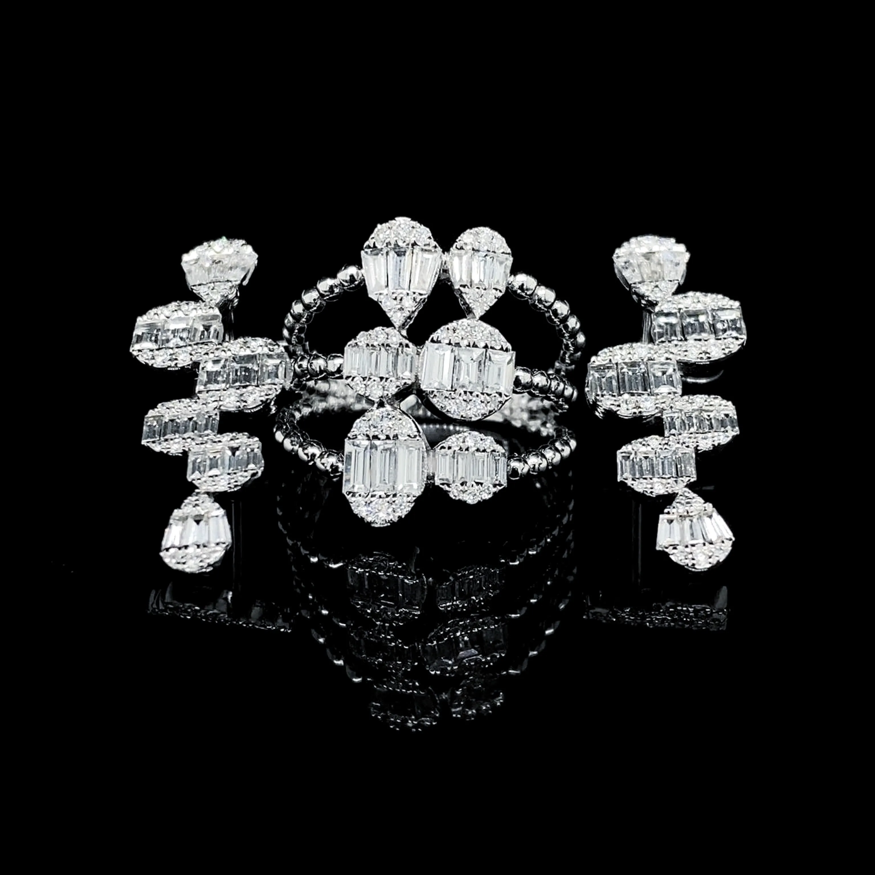 PREORDER | Cluster Shape Statement Diamond Jewelry Set 14kt