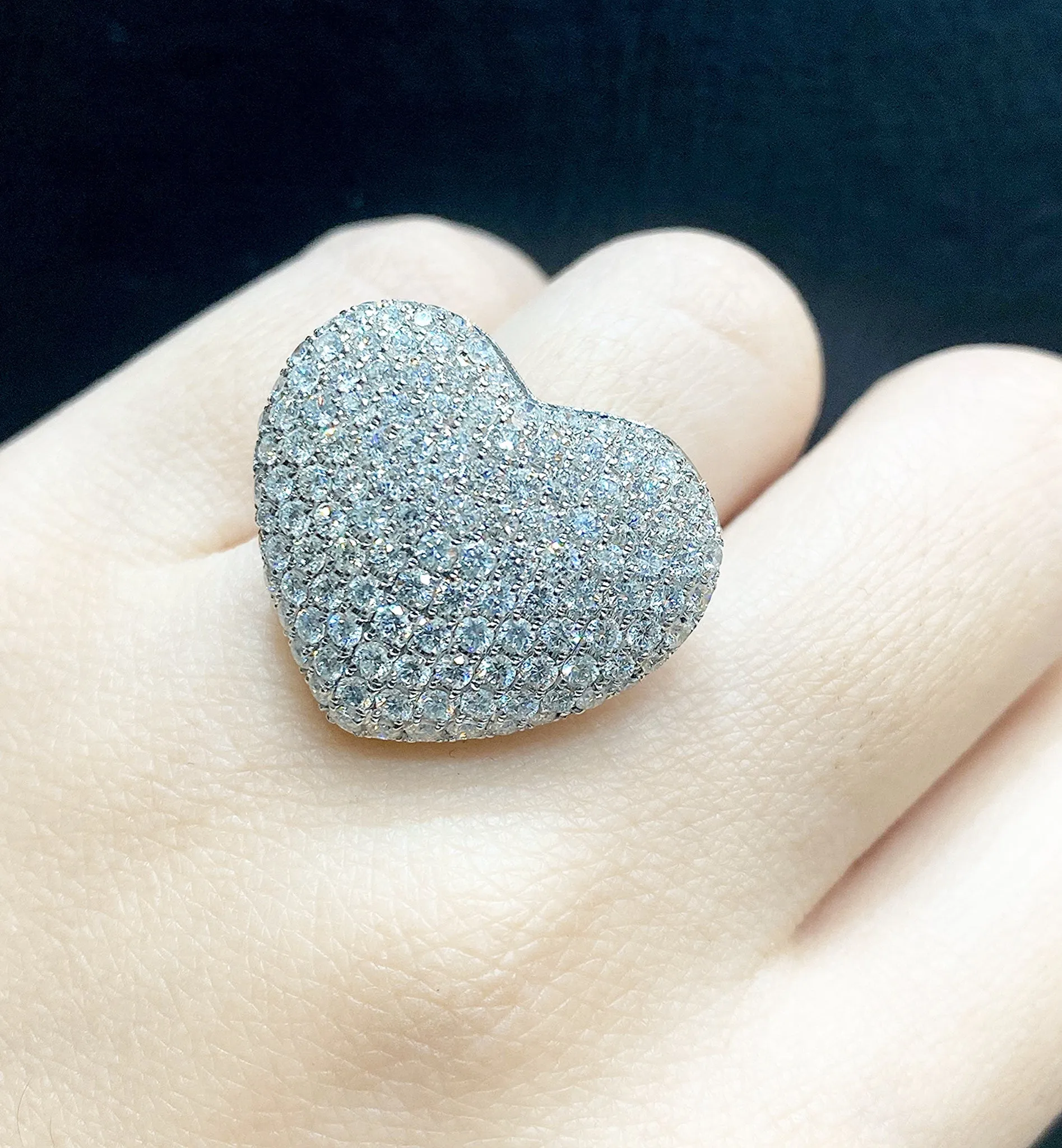 PREORDER | Jumbo Heart Paved Diamond Ring 14kt