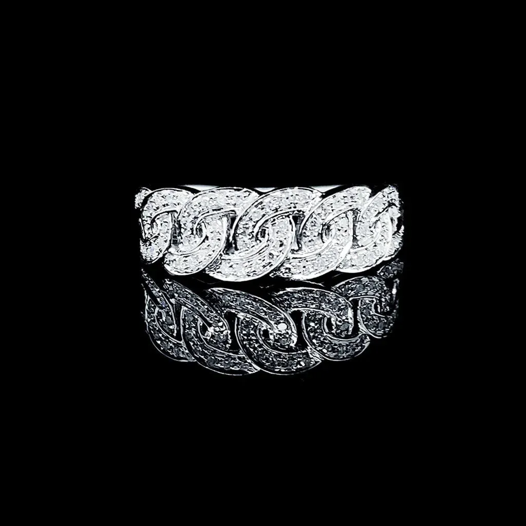 PREORDER | Unisex Half Eternity Chain Diamond Ring 14kt