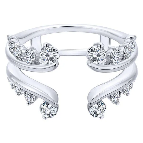 Prong Set Diamond With Flared Diamond Jacket Wedding Band