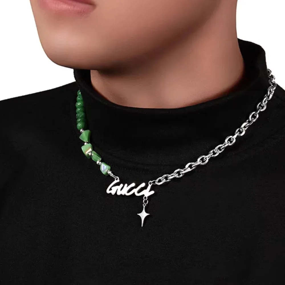 "Emerald Cross Letter" Necklaces