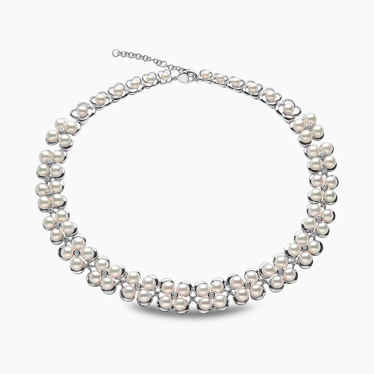 Raindrop 18K Gold Akoya Pearl and Diamond Necklace