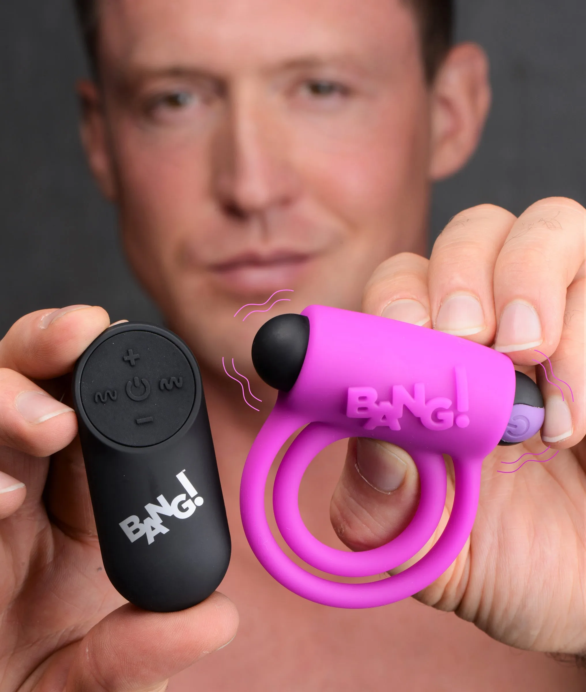 Remote Control 28X Vibrating Cock Ring and Bullet - Purple