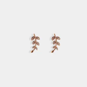 rose gold natural Leaves earrings