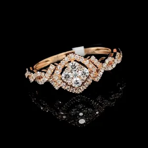 Rose Twisted Shank Paved Diamond Ring 14kt