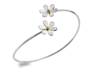 Silver Bangle - Daisy Wrap