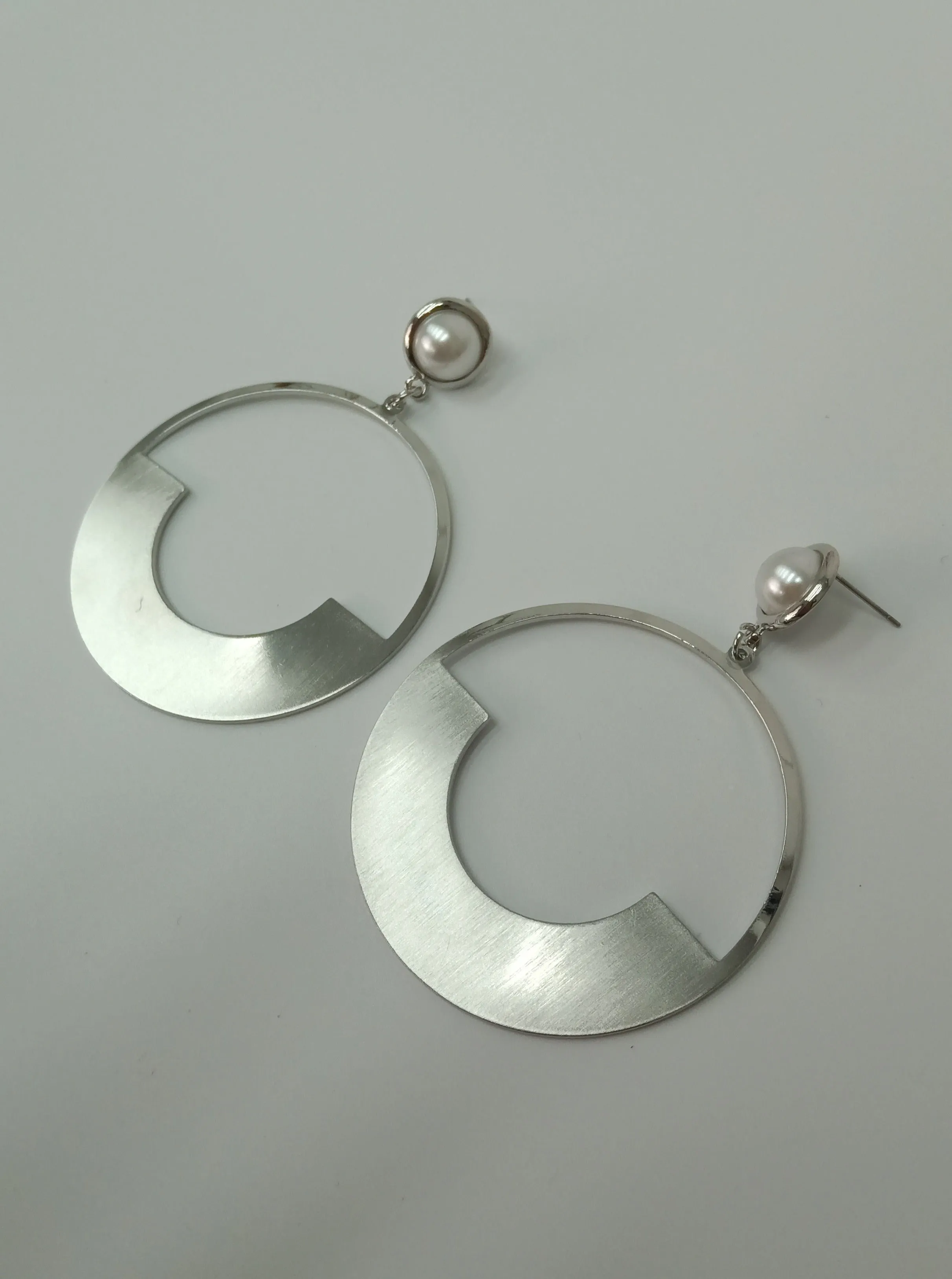 Silver Swan Drop Earrings