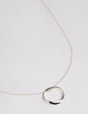 Silver Twisted Circle Necklace