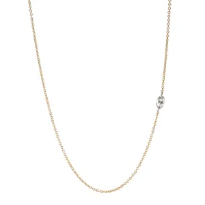 Single Free-Set Marquise Diamond Necklace