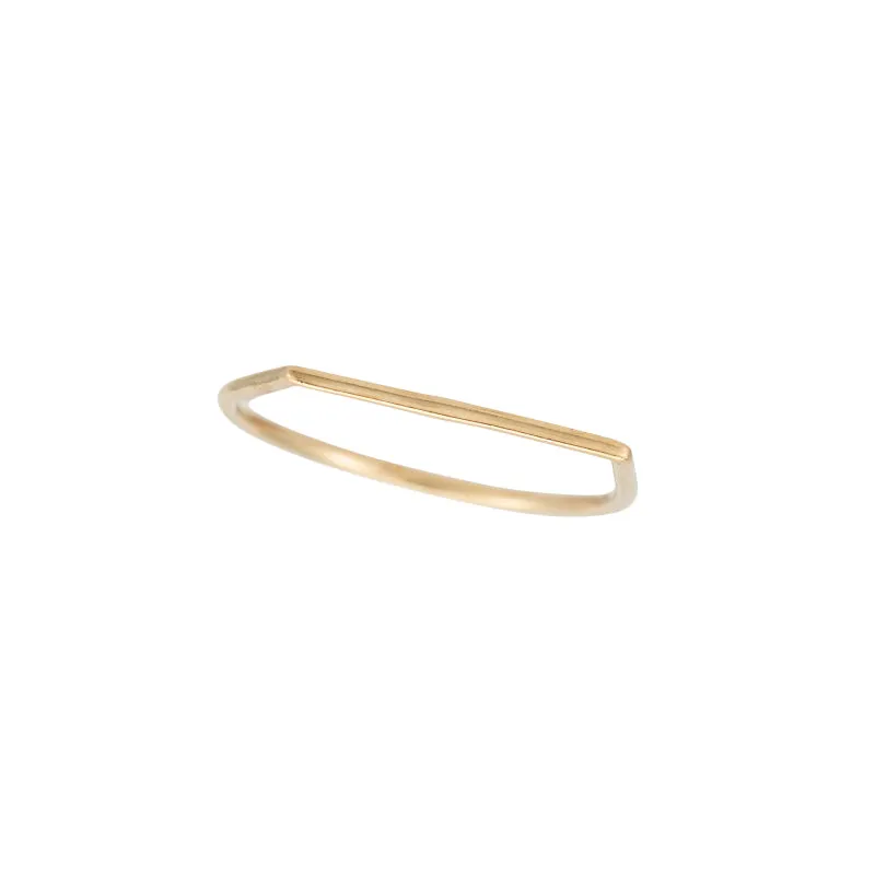 Solid Gold Bar Ring, 14k