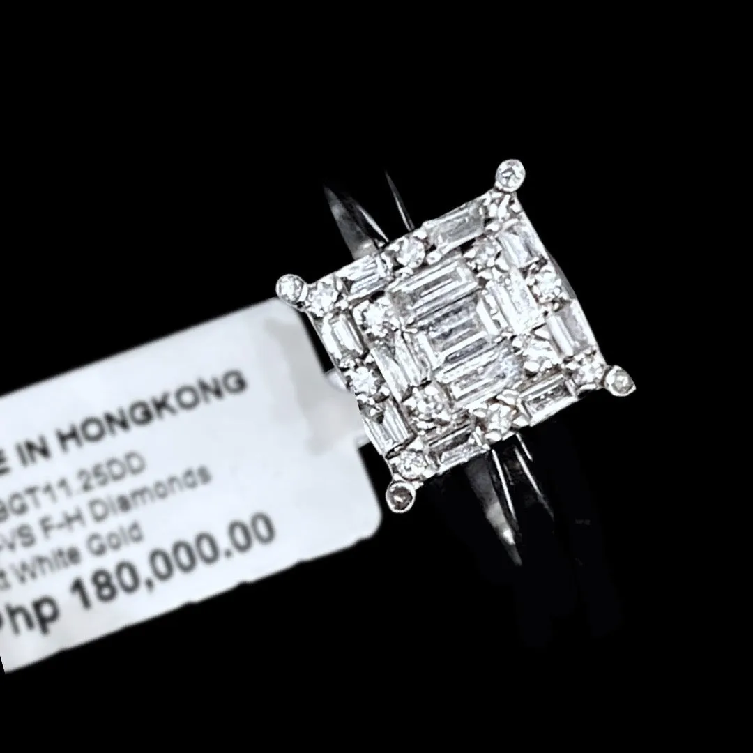 Square Baguette Diamond Ring 14kt