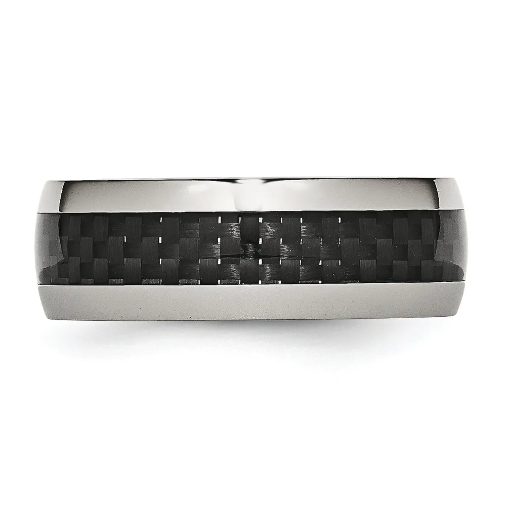 Stainless Steel & Black Carbon Fiber Ring