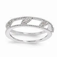 Sterling Silver Gold-plated Diamond Jacket Ring