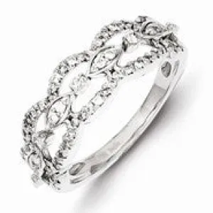 Sterling Silver Open Back Design Diamond Ring