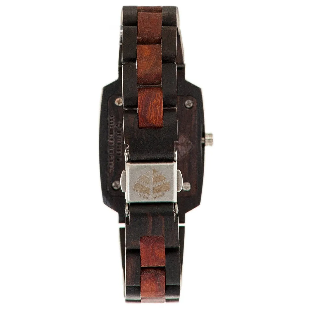 Tense Womens Mini Timber Wood Case and Bracelet Brown Dial Dark Sandalwood Watch - M8102DS