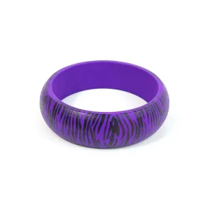 Tiger Print Wood Bangle - Purple