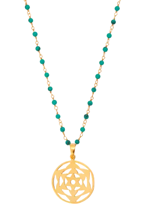 Turquoise & Gold Chain with Capella Golden Pendant Necklace