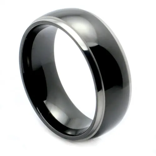 Two Tone Black Tungsten Band