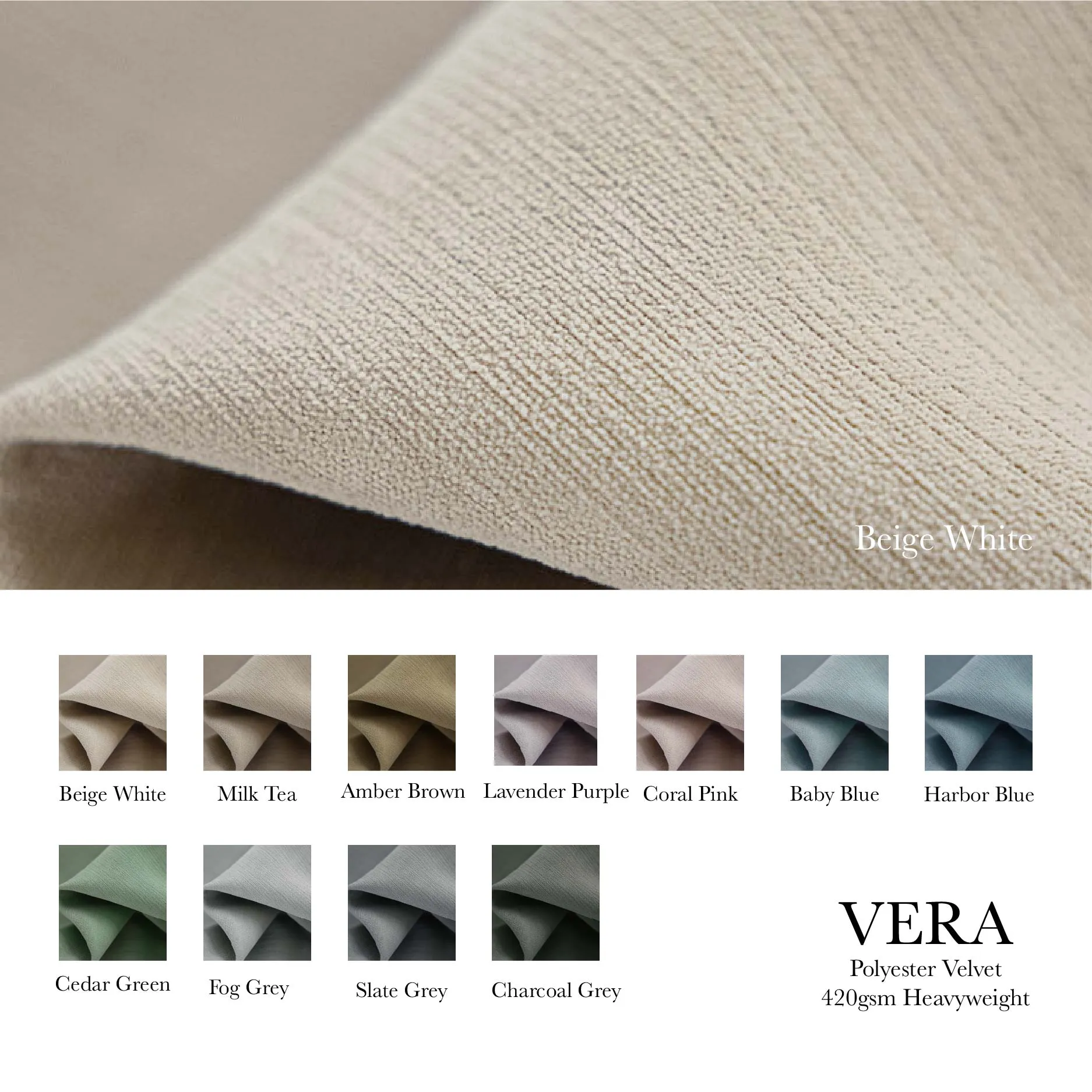 Vera Velvet Blackout Curtain Pleated | Charcoal Grey