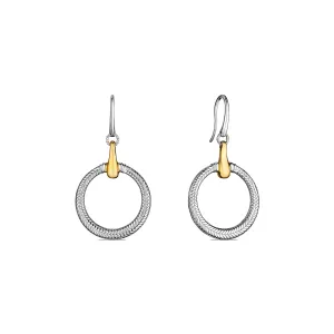 Vienna Drop Hoop Earrings with 18K Gold