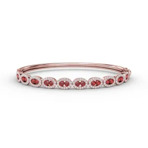 Whimsical Ruby & Diamond Bangle