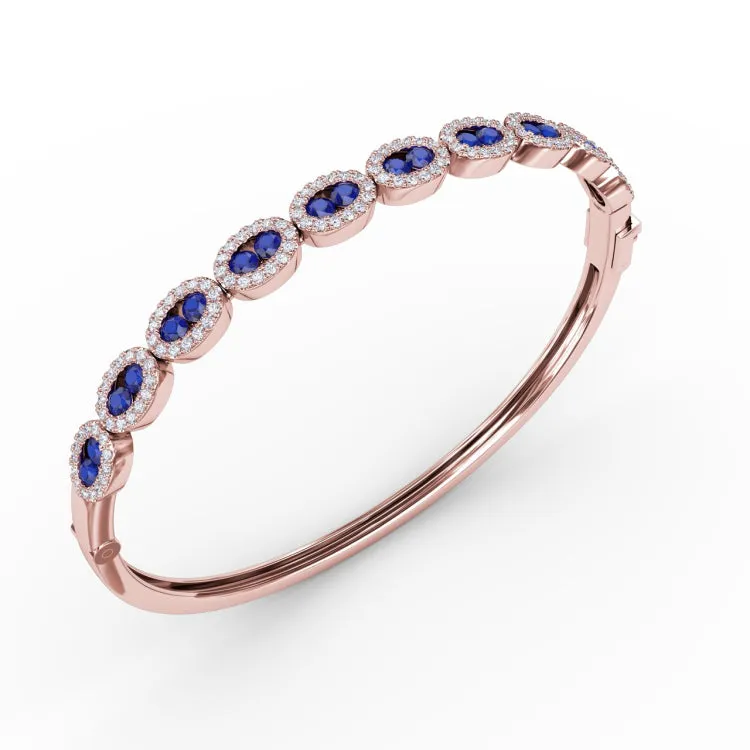 Whimsical Sapphire & Diamond Bangle