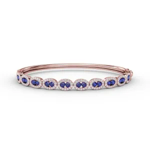 Whimsical Sapphire & Diamond Bangle