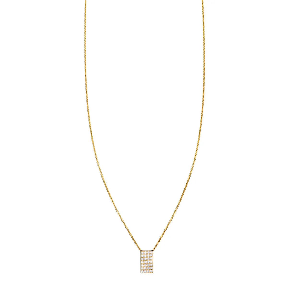 White Diamond Tag Necklace