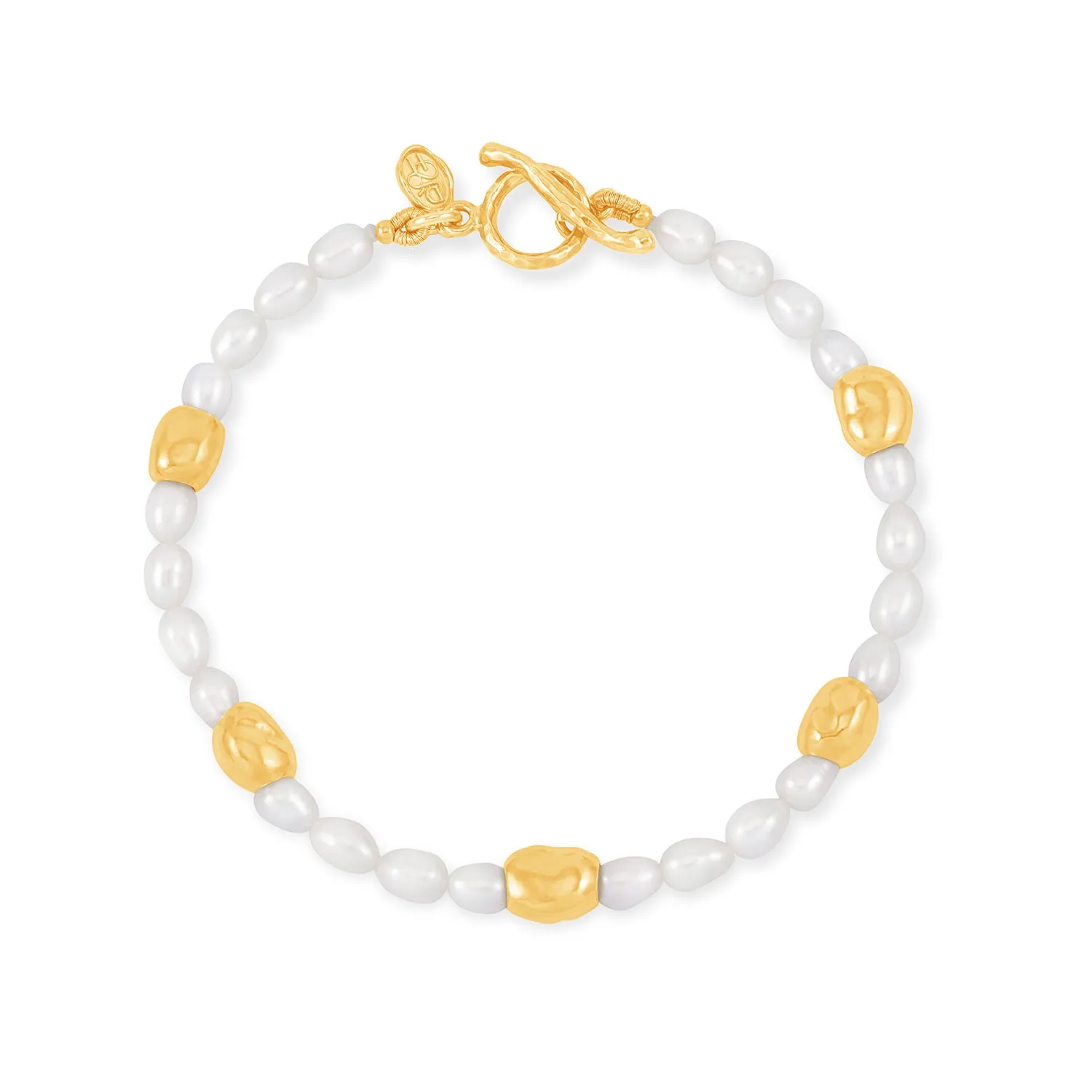 White Pearl Ocean Pebble Bracelet