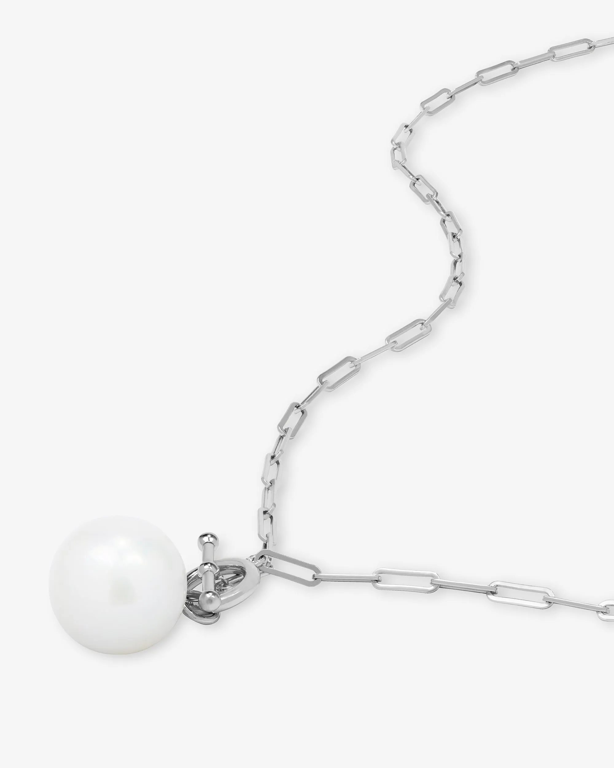 XL Life's a Ball Pearl Pendant Necklace - Silver