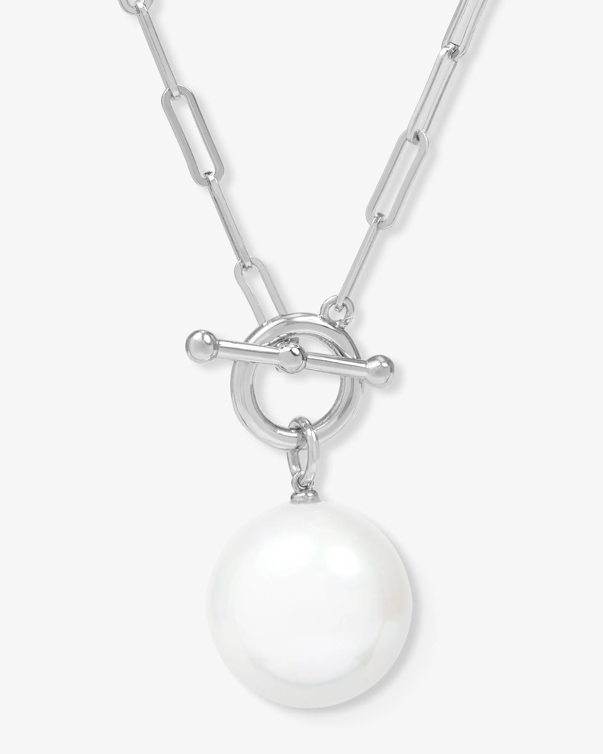 XL Life's a Ball Pearl Pendant Necklace - Silver