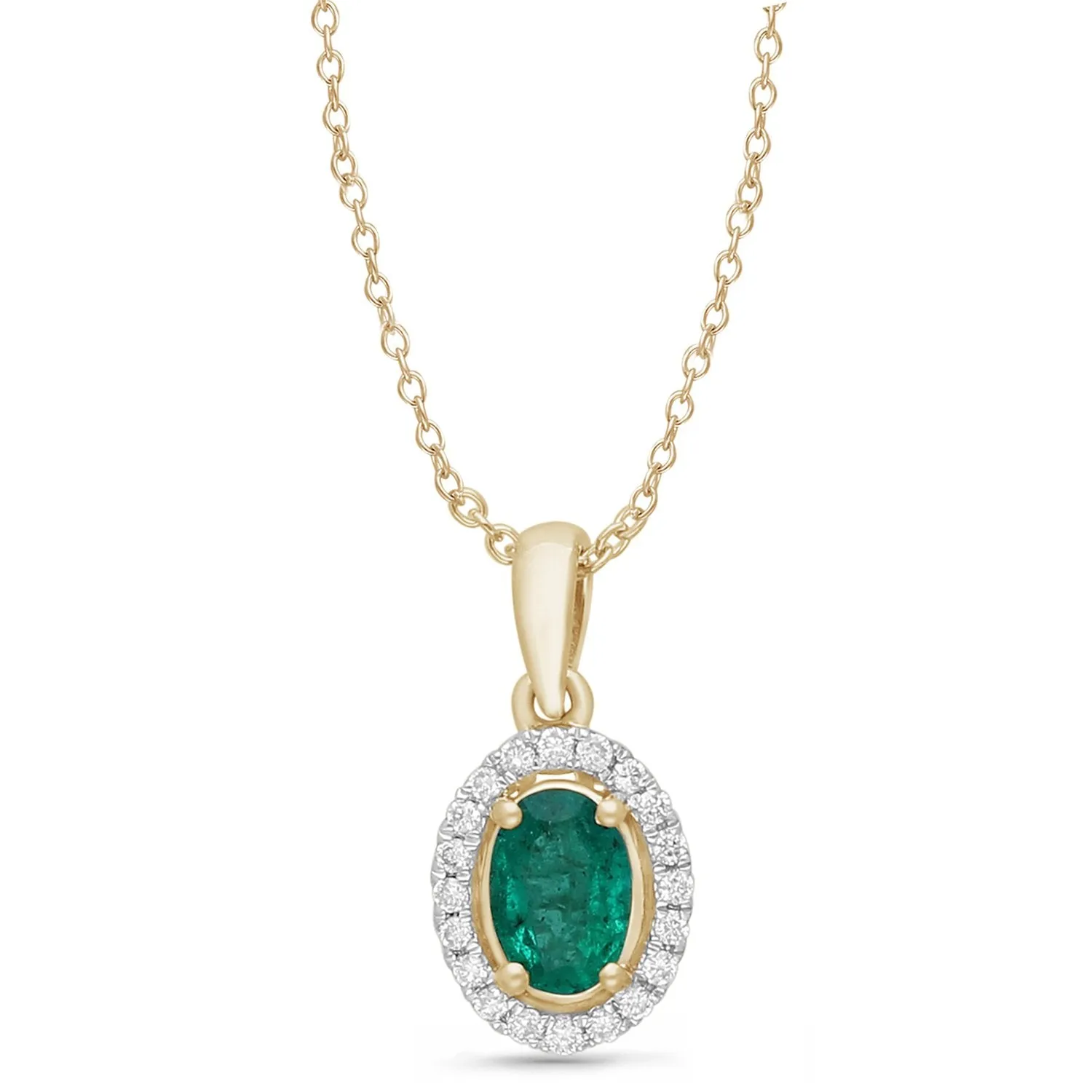 Yellow Gold Emerald & Diamond Heirloom Pendant