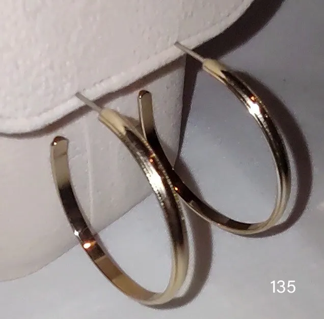 Yellow gold large hoop earrings